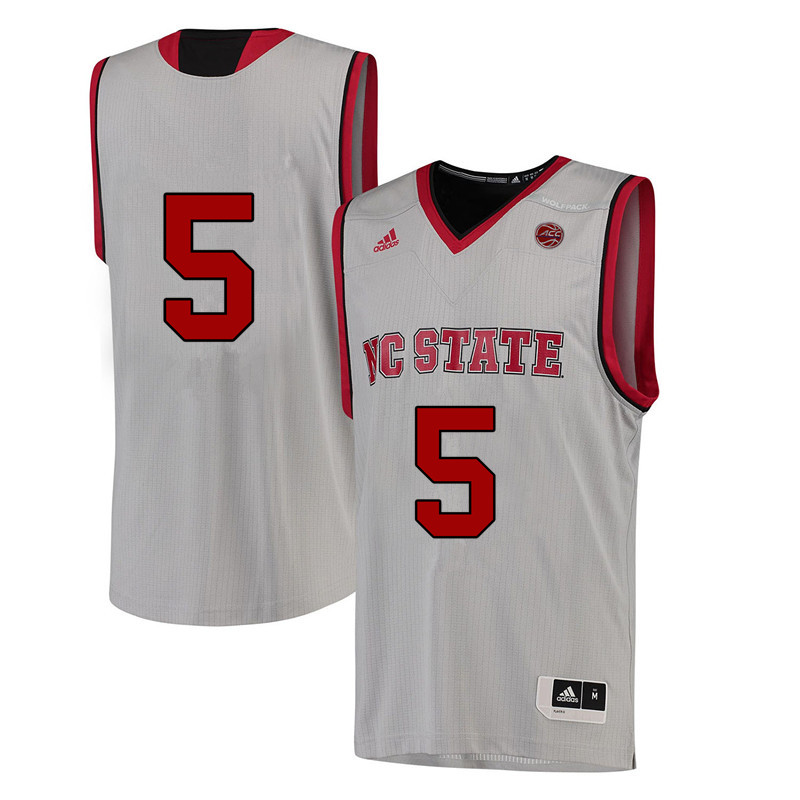 Men #5 Darius Hicks NC State Wolfpack College Basketball Jerseys-White - Click Image to Close
